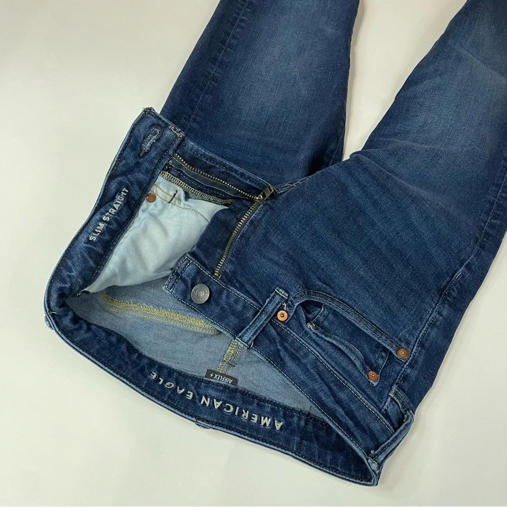 American Eagle Men’s Jeans 28x30 Slim Straight Airflex Dark Wash Blue #1479